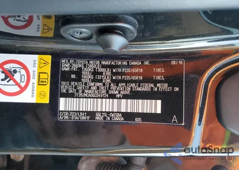 2016 Lexus Rx 350 Base из США, поврежденный, VIN 2T2BZMCA0GC049124